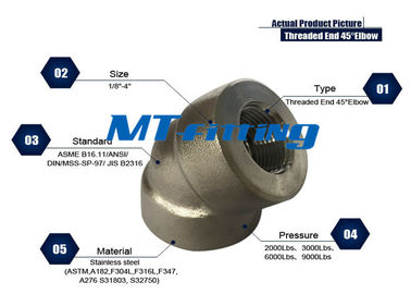 3/8 Inch ASME B16.11 F316/316H 3000LBS Elbow With Treaded End For Connection