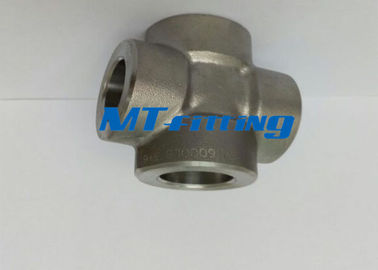 Socket Welded F304L / 316L Forged High Pressure Pipe Fitting Stainless Steel Cross